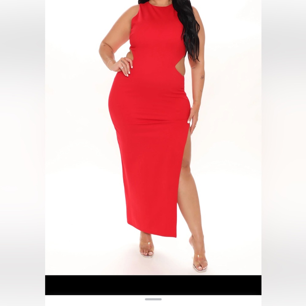 Red maxi dress